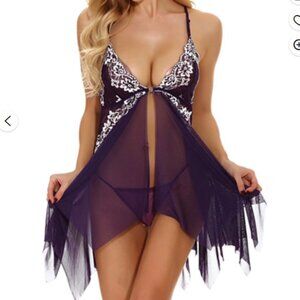 Purple Mesh Lingerie 0xl